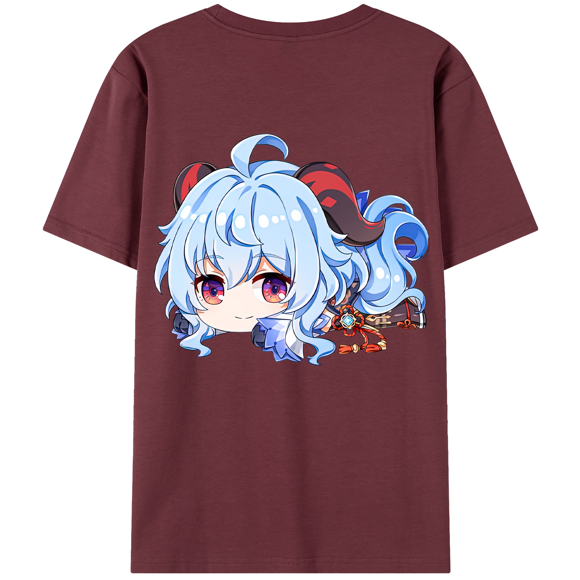 げんし神 甘雨 かんう genshin Ganyu 綿100％半袖Tシャツ（背面プリント）